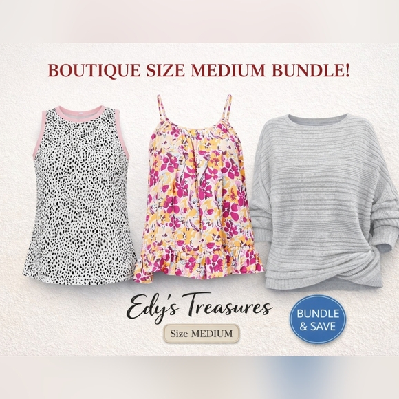 Tops - Stylish 3-piece boutique tops bundle in women’s size Med